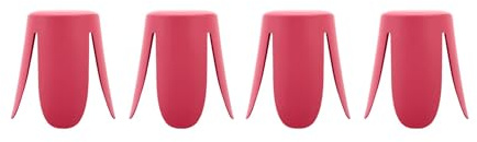 sweeek - Set de 4 tabourets empilables Simili Cuir Rose. Niki Ø30 / 44 x H46cm
