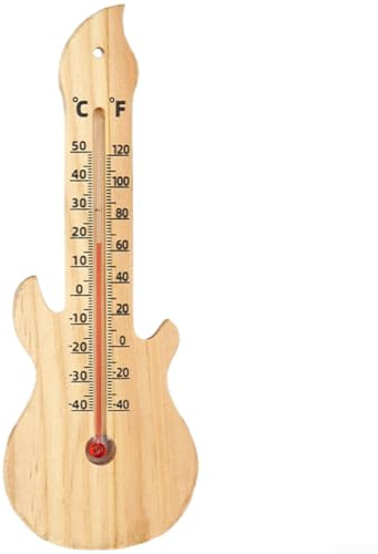 Jayruit Termómetro de Pared de Madera, higrómetros, con Escala Dual Celsius y Fahrenheit para monitoreo de Temperatura Interior y Exterior para Hogar, Oficina, Jardín, Invernadero o Garaje