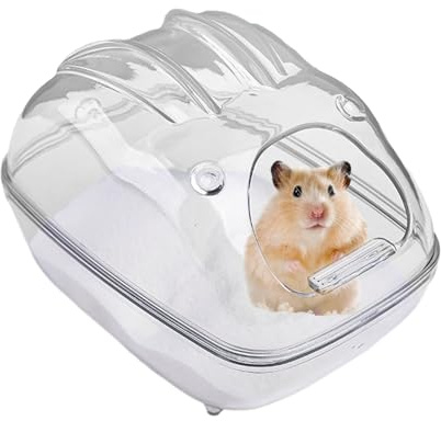 Hamster Sand Bath, Gerbil Bathroom Box, Clear Chinchilla Bathtub, Small Animal Bath Container, Pet Body Cleaning Box with Secure Design, Container for Hamsters Gerbils Chinchillas Rabbits