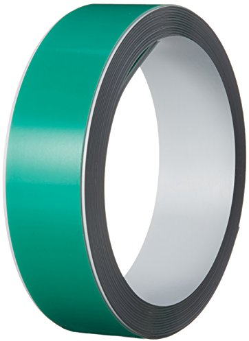 Durable 471502 Ruban Magnétique Souple Et Adhésif - Se decoupe à Façon - en Rouleau Longueur 5 Mètres - Largeur 35 mm Ruban Blanc (Bande Verte)