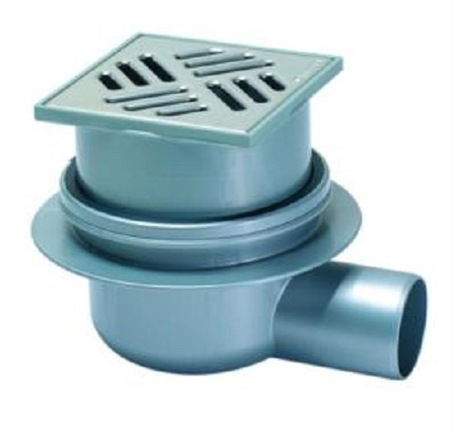 KESSEL-Badablauf Classic Auslauf DN50 seitl., Rost 100x100 # 40150.20