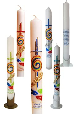 Taufkerze/Kommunionkerze,KonfirmationskerzeKreuz,Fisch,Kelch-grün,blau,rot,rosa... Name,Datum**Junge Mädchen B076VLYL4W