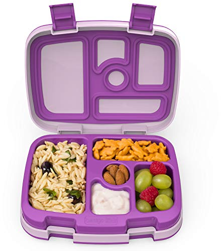 Bentgo® Kids Children’s Lunch Box - Leak-Proof, 5-Compartment Bento-Style Kids Lunch Box - Ideal Portion Sizes for Ages 3 to 7 - BPA-Free, Dishwasher Safe, Food-Safe Materials (Purple)