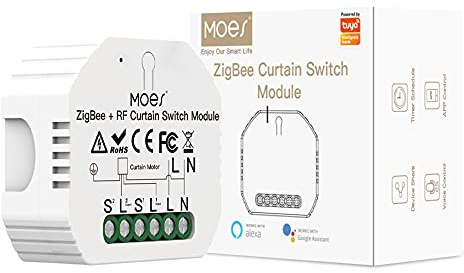 MOES Tuya Zigbee RF433 Smart rullgardinsswitch, relämodul, rullgardiner, persienner, timer, strömbrytare för rullgardinsmotor, Alexa Google Smart Life【Tuya ZigBee Hub krävs】