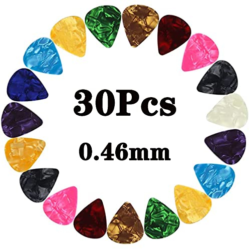 Gitarren-Plektren,30PCS Gitarrenplektren Celluloid-Pick,Premium-Celluloid-Picks für akustische E-Gitarren, Bass oder Ukulele（0,46MM）