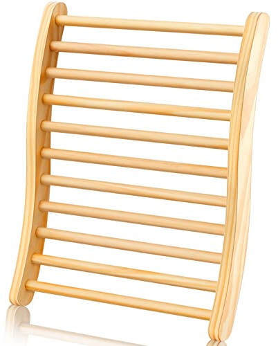 Mudder Sauna Backrest Infrared Wood Sauna Accessories Cedar Chair with Back Ergonomic Backrest for Slip-Resistant Barrel Resting