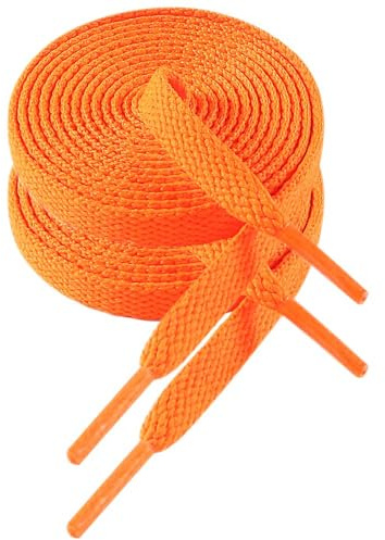 VSUDO Lacets Oranges Plats 140 cm pour Basket, Lacets Chaussures Orange Plat pour Sneakers - Compatible avec Nike Air Force, Adidas Stan Smith, Converse, Vans, New Balance, etc. (1 Paire-Orange-140cm)