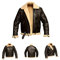 GOZYLA Bomber-Lederjacken-Mantel for Männer, Flieger-Shearling-Pelzkragen, Schaffell-Revers Plus Dicke Leder-Winterjacke, Herren-Fliegerjacken-Mantel (Color : Dark Coffee Color, Size : M)