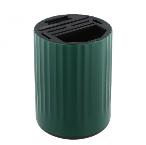 Cozlly Portautensili Girevole a 360°, Portacoltelli Rotondo, Ceppo Coltelli da Cucina, Organizer Cucina per Utensili e Posate, Porta Coltelli e Barile per Bacchette Rotante (Bianco)