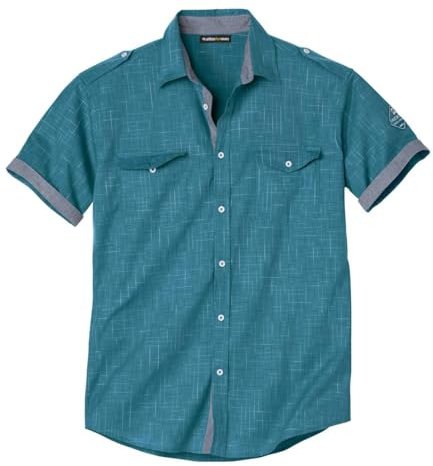 ATLAS FOR MEN - Elegantes Hemd im Originalen Style - Herren Sommer Hemd - Kurzarm Hemd für Männer - In großen Größen erhältlich