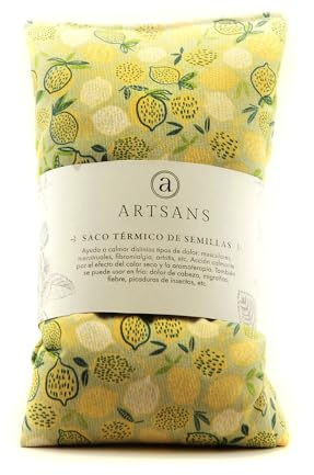 Saco Semillas Microondas | Bolsa Semillas Calor Microondas | Cojin Cervical Térmico Relleno de Semillas de mijo y Flores de Lavanda | Para calentar y calmar dolor muscular 48 x 13 cm y 850g