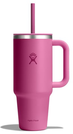 HYDRO FLASK - Travel Tumbler 1180 ml (40 oz) with Closable Press-In Straw Lid - Stainless Steel - Double Wall Vacuum Insulated - Splash resistant lid - Reef
