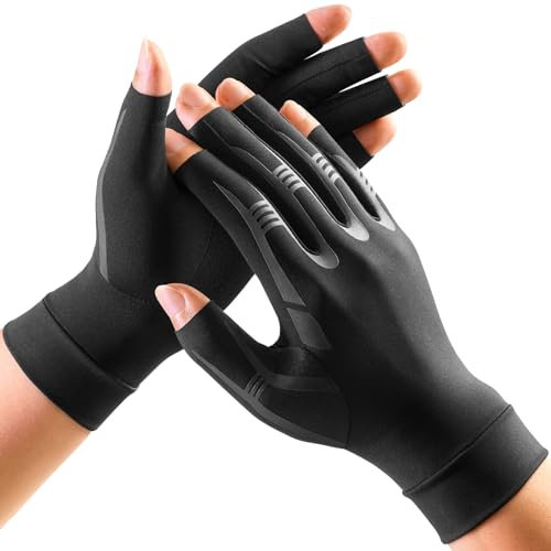FREETOO Arthritis Handschuhe Fingerlose Handschuhe lindern Schmerzen bei Rheuma Größe L