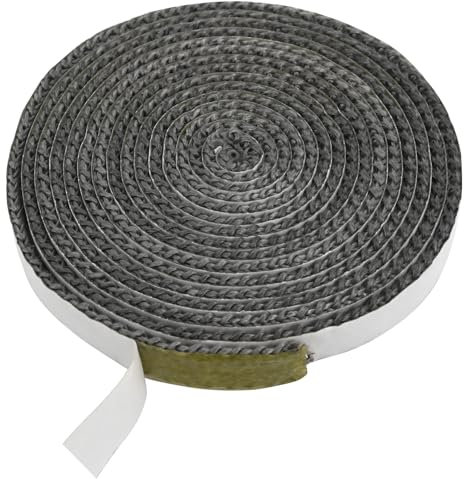 Joint Insert Cheminée 2 mm x 15 mm x 3 m Joint Poele a Bois Auto-adhésive Fibre de Verre Résistante à 550°C pour Poêle Cheminée Tube Poele Porte de Four