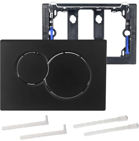 Pulsador Cisterna Pieza De Recambio De PláStico Cromado Para Cisterna De Inodoro Modelo Compatible Geberit Sigma01, Para Doble Descarga Placa (Negro Mate)