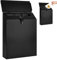 Trendecor Briefkasten Anthrazit, 22 x 6.5 x 29cm Postkasten Anthrazit mit 2 Schlüssel Hochwertiger Personalisierter Wandbriefkasten mit Namensschild für Hause Büro Geschäft Restauran Schwarz