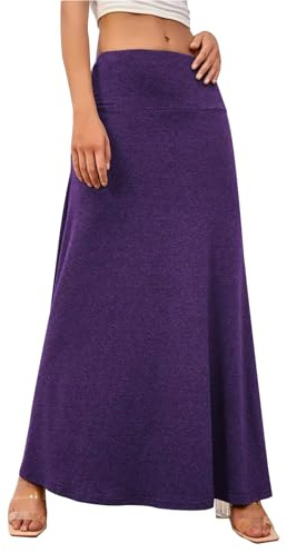 Adigaber Femmes Bohème Jupes élastique Maxi Jupes Taille Haute Longues Tube Yoga Jupe