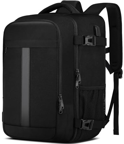 Bagage Cabine 40x30x20 Pour Ryanair Sac a Dos Voyage Cabine Avion pour Wizzair Eurowings 24L Sac 40x30x20 Bagage à Main avec USB Charging Port Sac à Dos Ordinateur Portable 14 Pouces Homme Femme Noir