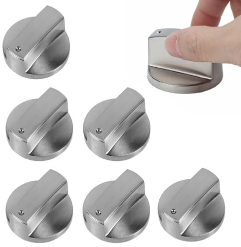 6 PCS Manopole Piano Cottura 6mm Pomelli Cucina Manopole Forni Gas Stufe Controllo Manopole Pomelli in Metallo Manopola di Controllo del Riscaldamento Controllo Preciso Della Temperatura per Fornos