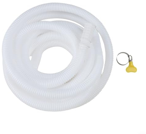 Tubo di scarico flessibile per condizionatore d'aria, deumidificatore e drenaggio dell'acqua della lavatrice, con morsetto e connettori (5 m)