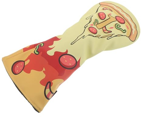PENIKOKO Coprimazza da Golf a Forma di Pizza per Driver e Legni, Copertura Protettiva con Fodera in Pile, Copridriver Divertente per Uomo e Donna, Accessorio per Gioco All’aperto