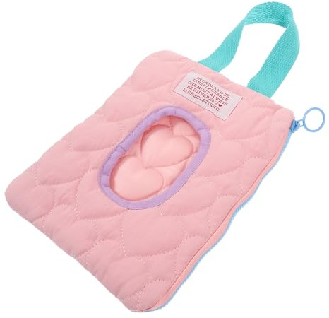Homoyoyo Porta Toallitas para Ñiño Portátil de Algodón Rosa, Bolsa Colgante Rellenable para Toallitas Húmedas, Adecuado para Pañalera y Viajes
