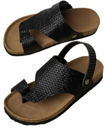 Sandales pour fille avec paillettes épaisses, semelles douces, orteils séparés, pour les loisirs, la plage, l'école