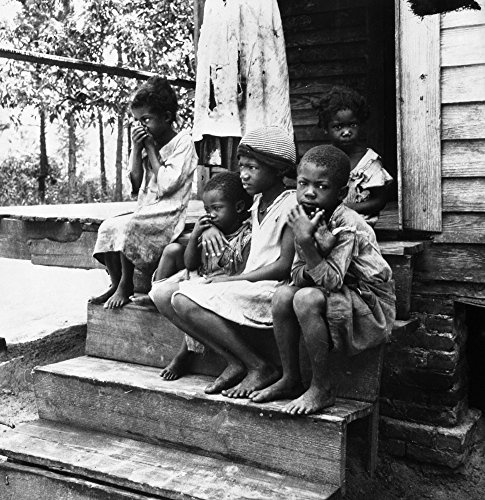 Rural Children 1936 Nimpoverished African American Children Of A Turpentine Worker Seated On The Steps Of A Porch Near Cordele Alabama Photograph By Dorothea Lange July 1936 Poster Print by (24 x 36)