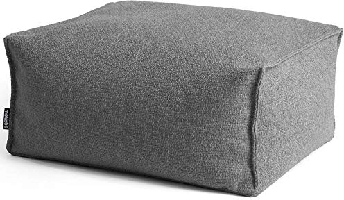 mokebo Pouf oder Hocker aus Recyclingstoff 'Der Ruhestifter', Sitzhocker oder Sitzpouf mit EPS-Perlen-Füllung, auch als Fußhocker oder Beistelltisch fürs Wohnzimmer in 60x45x25 cm (B/T/H) in Anthrazit