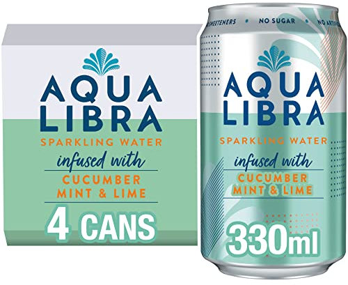 Aqua Libra Sparkling Water Infused with Cucumber, Mint & Lime 4 x 330ml