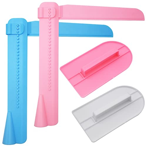CHENKEE Strumenti per Lisciare la Torta, 4 Pezzi Raschietto per Bordi della Torta Taglierine per lucidare Bordo Piatto Stampo in plastica Lisciatore per Fai-da-Te Torte Cucina Decorare