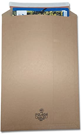 verpacking Wellpappversandtaschen Braun 330 x 490 mm – A3 [Größe und Stückzahl wählbar] Kartonversandtasche Versandtasche Pappe selbstklebend Versandumschläge aus Wellpappe 25 Stück