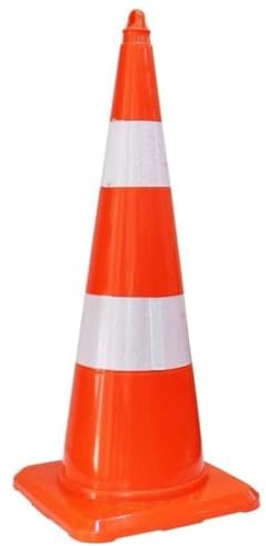 Cône de signalisation 750 mm pour la sécurité | Cône de signalisation réfléchissant en PVC souple incassable | Haute visibilité protection UV orange | Cône de signalisation portable résistant au vent