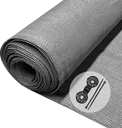 VOUNOT Privacy Netting 1.5×10m Garden Screening 150 g/m² HDPE Shading Net, 85% Shading Rate UV-resistant, Tear-Resistant Windbreak Fencing with Holes and Cable Ties, Grey