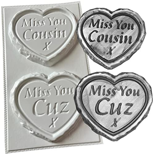 Cousin Cuz Miss You Small Concrete Moulds Grave Markers Memorial Stones Hearts