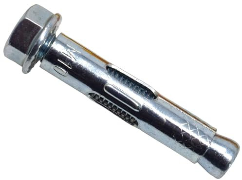 MASONMATE MAMSAM1050 Sechskantmutterhülsenanker, M10 x 50 mm (50) Schrauben, Silber