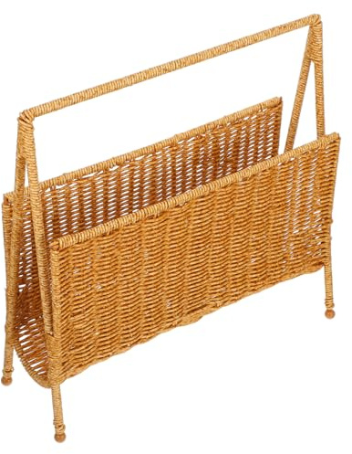 PRETYZOOM Estante De Almacenamiento Revistero Revistero Para Baño Cesto Para Revistas De Suelo Para Sala De Estar Material De Plástico De Ratán Diseño Boho