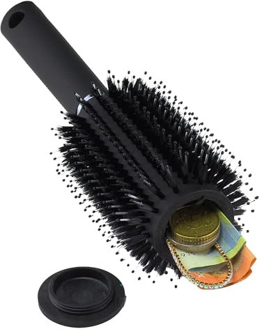 Spazzola Rotonda Evergreen Labs: Cassaforte Invisibile e Porta Banconote Perfetta con Fondo Segreto, Nascondiglio Segreto per Nascondere Soldi e Oggetti a Casa.