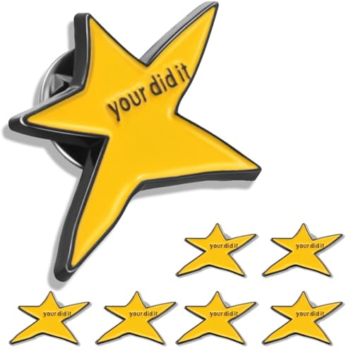 10/ Pack -Yellow Star Enamel Lapel Pins Bulk- Your Did It Inspirational Pin Badges Funny Brooches Graduation Gifts for Coworkers Cute Desk Decor Birthday Gift