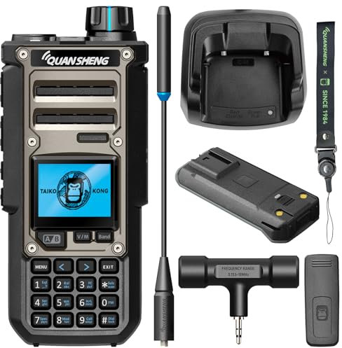 HYS Quansheng TK-11(8) 10W VHF/UHF Walkie Talkie, Type-C Ladeanschluss&3000mAh Akku, 999 Kanalnummer, Spektrum-Analysator, Professionelles Zweiwege-Funkgerät