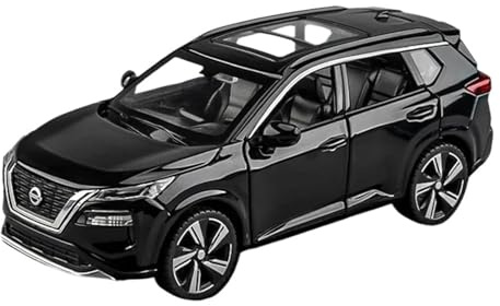 SYYANFEI Modellino Realistico Auto 1:32 Per Nissan X-Trail SUV Lega Modello Auto In Miniatura Con Suono E Luce Regali Per Ragazzi Giocattolo Adolescenti E Adulti Giocattolo(Nero)