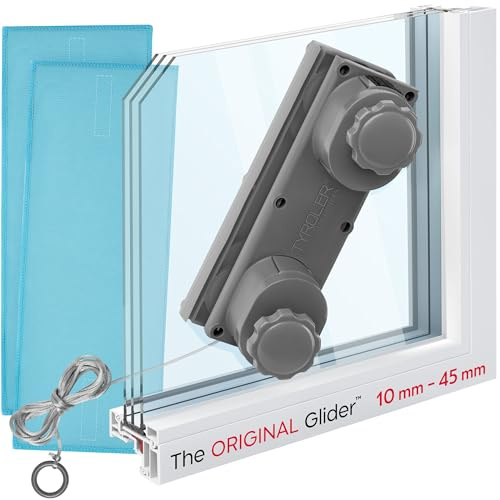 Tyroler Il Glider R-4 Lavavetri Magnetico per Doppio Vetro | Pulitore Magnetico Per Vetri Singoli, Doppi o Tripli 10-45mm | Pulisci Vetri Magneticos Doppio Vetro | Lavavetri Finestre Magneticos