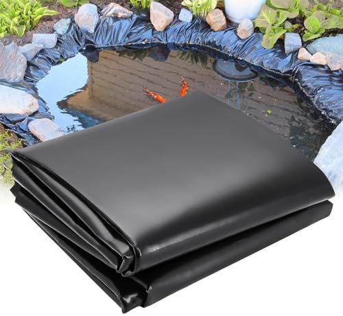 Base de goma para estanque de 3 x 4 m, 4 x 5 m, 5 x 5 m, 6 x 8 m, membrana impermeable para estanques de paisajismo al aire libre, fuentes y arroyos, película flexible de 0,12 mm para revestimiento de