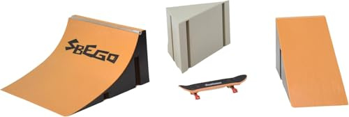 Genérico SBEGO Miniatur-Skateboard-Rampe, Skatepark mit Hindernissen, Finger-Skateboard-Set