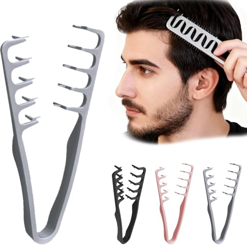 BSITSSS 3 Pezzi Pettine Denti Larghi, Pettine Denti Larghi per Onde, Pettines Texture Volumizzante Capelli Ricci Per Coprire le Cuciture Uomini Donne Coprire le Cuciture Accessorio