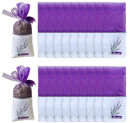 10 Pcs Lavender Bags for Wardrobes,Scent Bag Dry Dried Lavendar Flowers | Sachet Empty Lavender Bags to Fill,Purple Organza Drawstring Sachets Reusable,for Drawer Wardrobe Fresheners Filling Scented