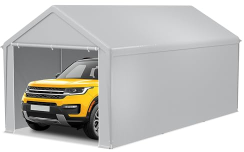 SUBTLETY Carport 3 x 6 m garagetält vintersäkert med PE presenning, vattentätt, tältgarage vintersäkert, mobilt tältgarage vattentätt med hagel och damm, förvaringstält stabilt förvaringstält för bil