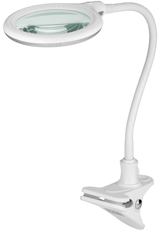 goobay 60365 Lámpara de Aumento LED con Pinza/lámpara de Aumento de plástico / 6 W de Consumo, Temperatura de Color 6200 K/Flujo Luminoso 480 LM/tensión de Servicio 230 V (AC) / Blanco