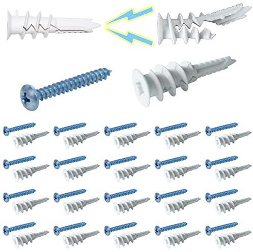 #8 Self Drilling Heavy Duty Drywall Anchors with Screws kit-No Drill Hole