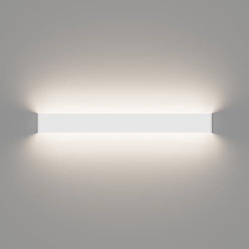 Klighten Applique Murale Interieur LED 83CM Lampe Murale Blanc Naturel 4500K 30W Luminaire Mural Moderne pour Chambre Salon Escalier Couloir,Blanc